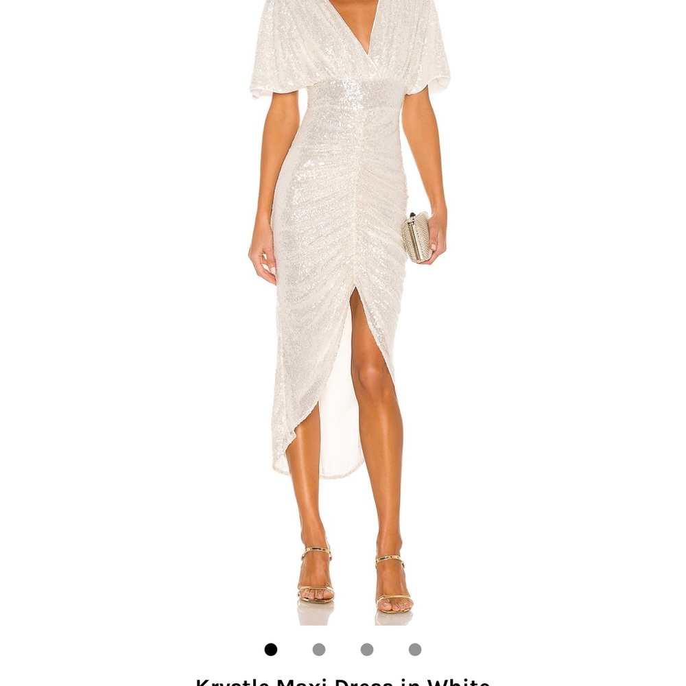 NBD Krystle Maxi Dress in White Sequins